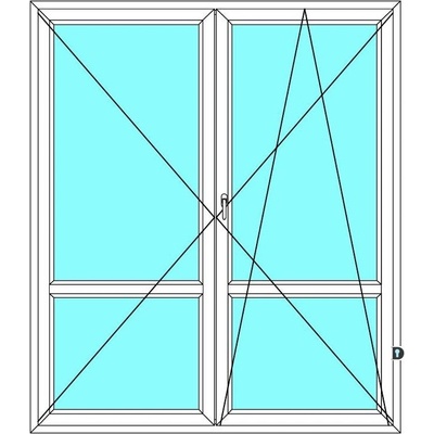 Ekosun Balkónové dveře Ekosun 7 Swisspacer Ultimate Dvoukřídlé bez sloupku dělené štulp 130x230 Bílá - Bílá