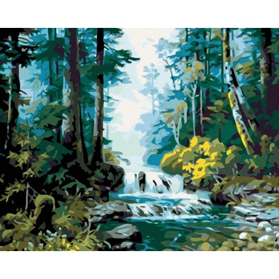 zuty Malování podle čísel Lesní potok 100 x 80 cm bez rámu a bez vypnutí plátna 8596530025740