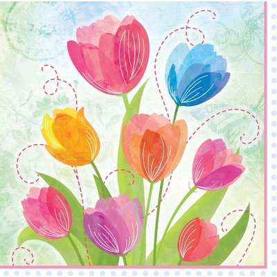 Pap Star Ubrousky 20ks 3V Tulip Bouquet 88913 33x33cm