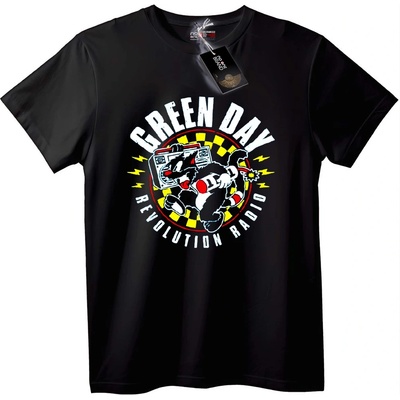 NOONEBRAND Тениска Green Day революционно радио - 4XL, White