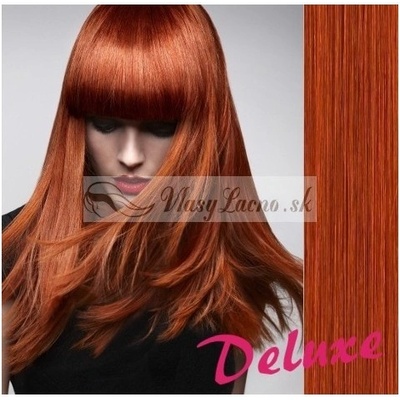 DELUXE medené Clip in vlasy na predĺženie 50-53 cm