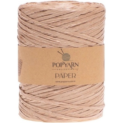 POPYARN Papírová příze Paper B500 - hnědá, 250g 360m