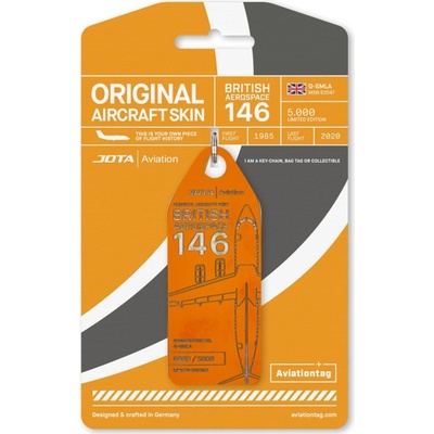 Přívěsek na klíče Aviationtag British Aerospace 146-200 JOTA Aviation Orange G-SMLA – Hledejceny.cz
