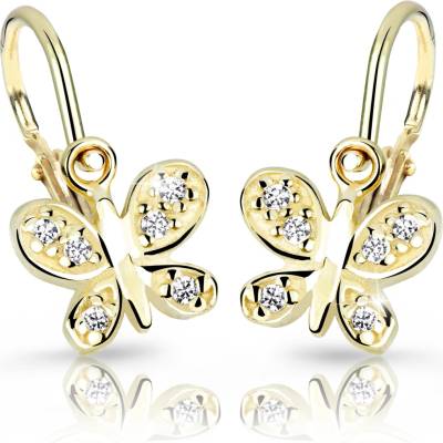 Cutie Kids Jewellery Gold Zlaté náušničky motýlek C2748