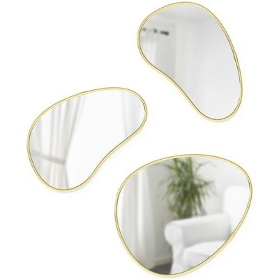 Umbra HK Limited Umbra Сет от 3 бр. огледала за стена hubba pebble - цвят месинг (umbra-1018566-104)