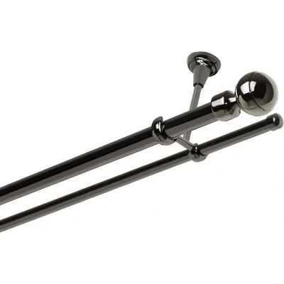 OK-GarnýžeCY Garnýž kovová dvouřadá 25/16mm Paola onyx 170 cm do stropu / na tunýlek - bez kroužků