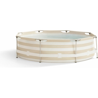 Swim Essentials Kulatý Essence Luxe Sand White Stripe 305x76 cm