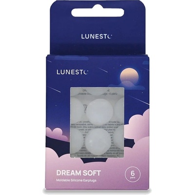 LUNESTO Štuple do uší DREAM SOFT SILICONE 6 PÁROV Biela