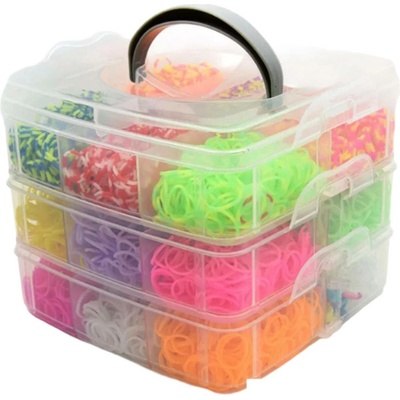 Alltoys Sada gumiček 3 000 ks na výrobu náramků Loom Band box velk – Hledejceny.cz