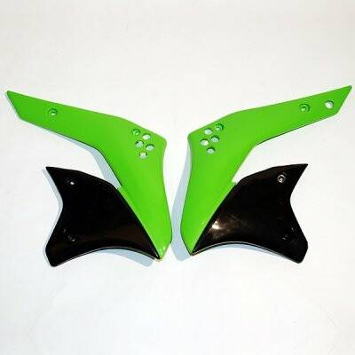 UFO kryty chladiče KAWASAKI KXF 250 06-08, barva zelená/černá