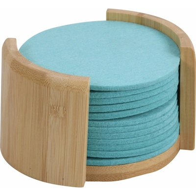 KESPER Podtácky bambus/plsť modré 12ks průměr 10cm