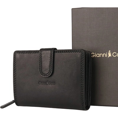 Gianni Conti no. 086 Luxusní tříoddílová kožená peněženka černá