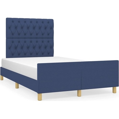 vidaXL 3125290 Rám postele s čelem modrý textil