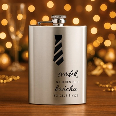 Placatka pro svědka kravata originální dárek pro kamaráda Stříbrná - brácha