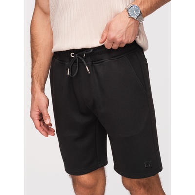 Ombre Clothing Мъжки шорти REGULAR FIT от гладък плет - черно V1 OM-SRBC-0153 Ombre Clothing Ombre Clothing | Cheren | МЪЖЕ | S