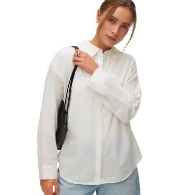 Риза с дълъг ръкав Vero moda Odona long sleeve shirt - White (Snow White / Emb Daisy Snow White / Yellow)