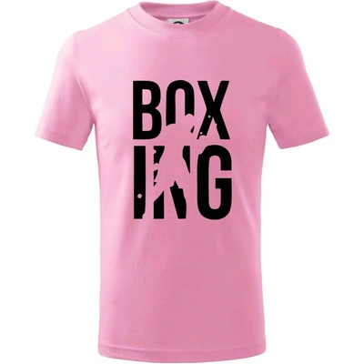 Nápis Boxing tričko detské Ružová
