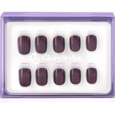 GloryStyles Nalepovací nehty purpurová 09 24 ks