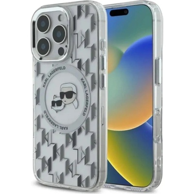 KARL LAGERFELD IML Monogram Karl & Choupette Head MagSafe Калъф за iPhone 16 Pro - прозрачен (3666339318505)