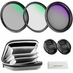 NEEWER 77mm variable ND + CPL + UV filter set, pack of 3, multi-coated gray filter (ND2-400) circular polarization filter camera lens polarizing filter, photo accessories with carrying case lens caps - NW