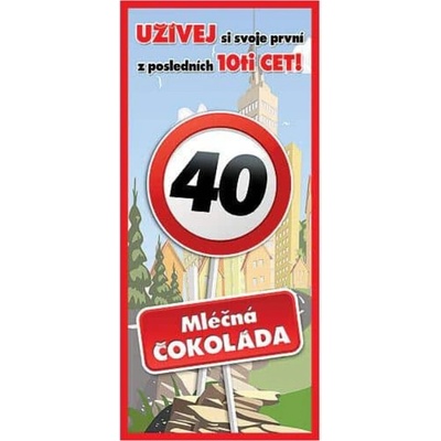 Mliečna čokoláda – Všetko najlepšie k 40.narodeninám BC 124020 100 g