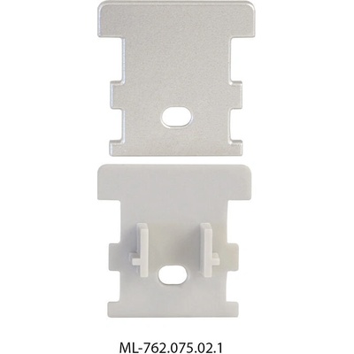ML-762.075.02.1 Koncovka pro BV s otvorem, stříbrná barva, 1 ks