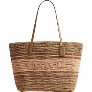 Coach Дамска чанта Coach Straw City Tote Bag, Кафява (CBG87-BROWN)