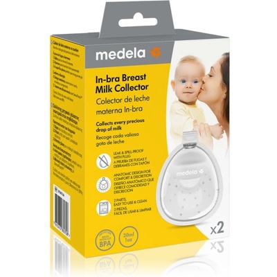 Medela In-bra Breast Milk Collector уред за съхранение на кърма за сутиен 2 бр