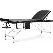 Body Fit Hliníkový masážny stôl BodyFit 3 segmentový čierny,195 x 70,5 cm