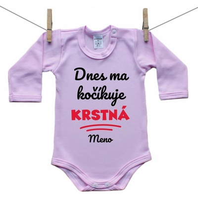 Boodyy Ružové body s dlhým rukávom Dnes ma kočíkuje krstná
