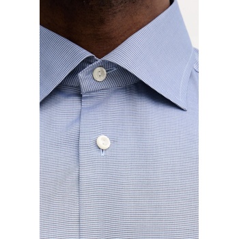 Eton Памучна риза Eton в синьо с кройка по тялото с класическа яка 100014442 (100014442)