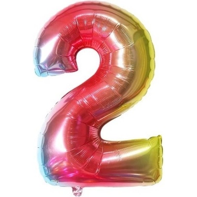 IMPAP Fóliový balónek 80 cm číslice 2 duhový 24227