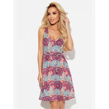 Numoco Рокля с трапецовидно деколте - розови и сини мандали Numoco numoco | Rozov | ЖЕНИ | XS