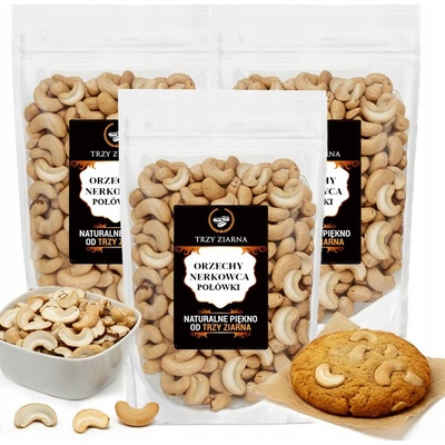 Trzy ziarna Kešu orechy celé orechy 500 g