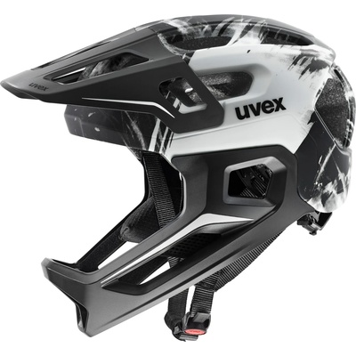 uvex Детска full Face каска Uvex Kid's React Jr. Fullface Bike helmet - Black / White Matt - размер 52-56 cm (851-1959-0111)