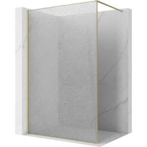 Mexen Kioto душ параван Walk-in 90 x 200 см, crackle прозрачен 12 мм, злато четка (800-090-101-55-04-X)
