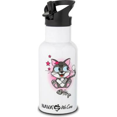 Nava termoflaša nerez mačka 350 ml biela