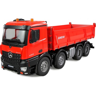 AMEWI Trade e.K. RC sklápěč Mercedes-Benz Arocs 8x4/4 4WD RTR červený 1:18 – Hledejceny.cz