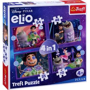 Trefl Пъзел Trefl 4 в 1 - Извънземните мисии на Елио (34665) - baby