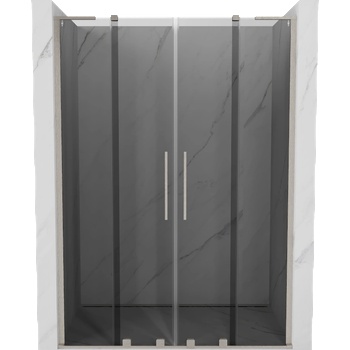 Mexen Velar L Duo плъзгаща се душ врата 150 см, графит, четкан никел - 871-150-003-42-97 (871-150-003-42-97)