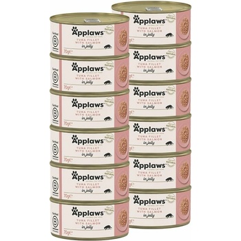 Applaws cat s tuniakom a lososom v želé 12 x 70 g