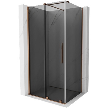 Mexen Velar плъзгаща се душ кабина 100 x 85 см, графит, розово злато - 871-100-085-41-60 (871-100-085-41-60)