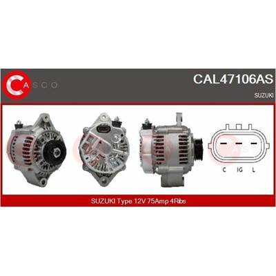 ALTERNATOR 12V 75A CAL47106AS