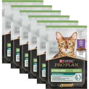 PRO PLAN Sterilised Maintenance пауч за котки с патешко месо в сос 6 x 85 g