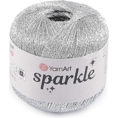 Pletací příze Sparkle s lurexem 25 g Varianta: 1 (1300) stříbrná, Balení: 1 ks 60516/156437/280454