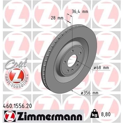 Brzdový kotúč ZIMMERMANN COAT Z 460.1556.20