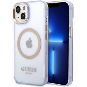 GUESS Кейс Guess GUHMP14SHTCMU за iPhone 14 6.1"", лилав / лилав, твърд, Gold Outline Translucent MagSafe (GUE002582-0)