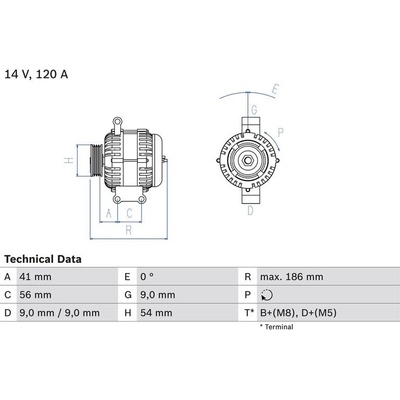 BOSCH 0 986 083 250 generátor (0986083250)