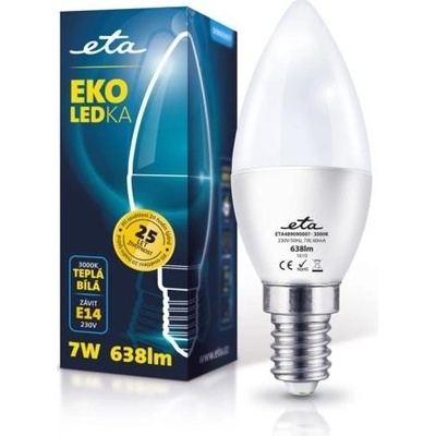 ETA EKO LEDka sviečka, 7W, E14, teplá biela