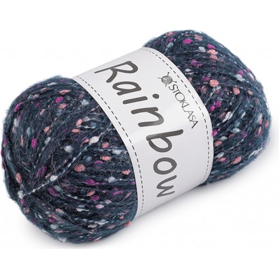 Prima-obchod Pletací příze mohérová Rainbow 100 g, barva 20 šedomodrá